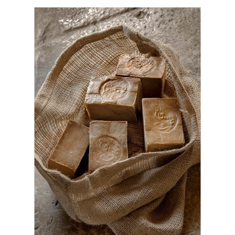 Aleppo Soap Co. Mydło Aleppo OLIWKOWO-LAUROWE 4x200g + worek jutowy logowany Zestaw Startowy